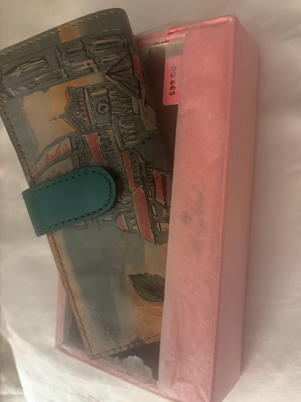 Patricia Nash Teal Snap Closure Printed Wallet